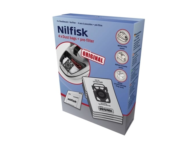 Sacos para Aspirador NILFISK 000.001.005 Nilfisk - Acessórios de aspirador - recargas, prefiltros, resistente, máxima aspiração