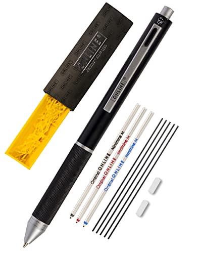 Esferográfica ONLINE SCHREIBGERÄTE 4-in-1 Multi Pen (Preto) Online Schreibgeräte GmbH - Instrumentos de escrita multifunções - multi-pen, metal, 4 cores, borracha + feltro