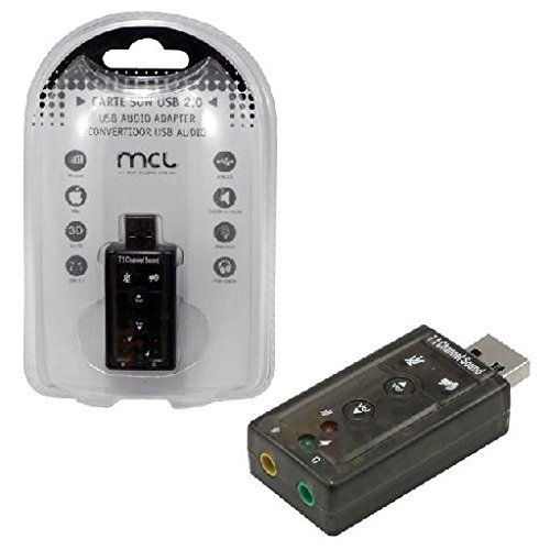 Placa de Som MCL USB2-257 (7.1 - USB) MCL - Placas e adaptadores de interface de computador - 7.1 canais, usb, windows 8/10, mac os x