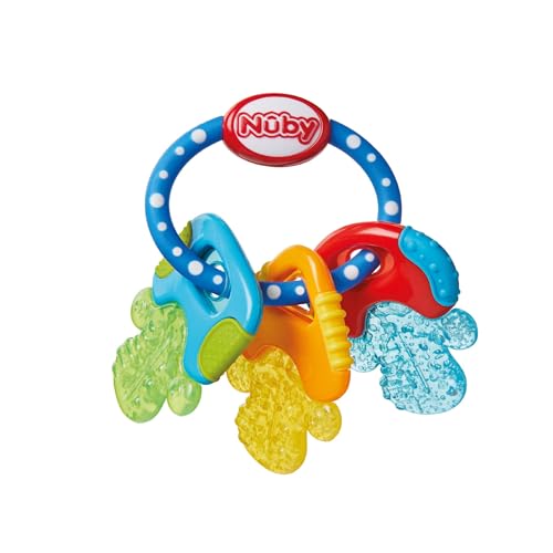 Jogo Didático NUBY Ring Teething Blue (Idade Mínima: 0 meses) Nuby - Cuidados com a higiene oral - jogo didático, nuby ring teething, bebés, 4 meses, anéis coloridos, gel refrigerante