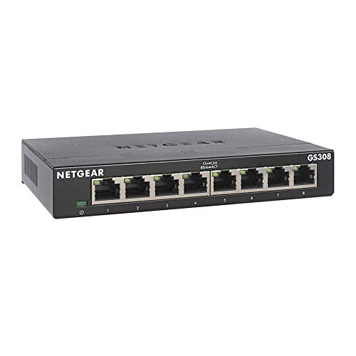 Switch NETGEAR GS308-300PES L2 10/100/1000 Netgear - Concentradores e comutadores - Switch, netgear, gs308-300pes, l2, 1000 mbit/s, preto