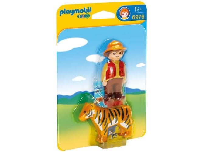 Conjunto de Brinquedos PLAYMOBIL Gamekeeper with Tiger (Idade Mínima: 4) PLAYMOBIL - Conjuntos de brinquedos - jogador, tigre, brinquedo, playmobil