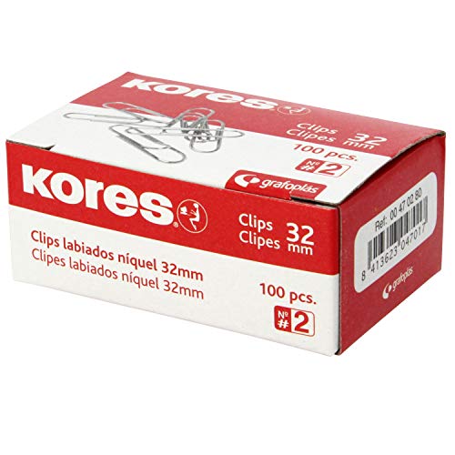 Kores 470280 caixa de papelão para cliques Preto, Azul, Laranja, Rosa, Vermelho, Amarelo Grafoplás - Clipes de papel e grampos - preto, azul, laranja, rosa, vermelho, amarelo, 100 peças