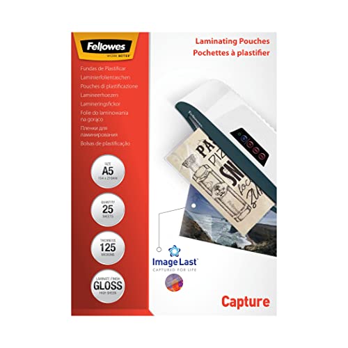 Bolsas para Plastificar FELLOWES 5396101 (25 uds) Fellowes - Filme de laminação, pochetes e folhas - bolsas, plastificar, A5, 125m, 25 unidades