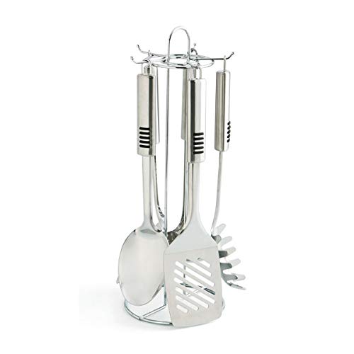Conjunto de Talheres QUID BRASSIA (Material: Aço inoxidável) ARCXV - Conjuntos de utensílios de cozinha - aço inoxidável, 5 utensílios, laváveis na máquina, suporte em aço