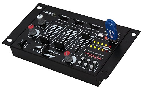 Mesa de mistura Ibiza 7 canais com USB e azul IBIZA SOUND - Mesas de áudio - 7 canais, usb, azul, bluetooth, display digital