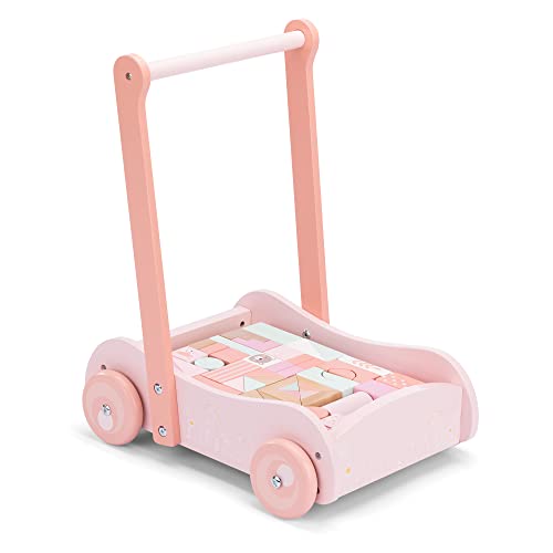 Andador de Madeira com Espaço para Brinquedos Navaris Kw-Commerce - Móveis para bebês e crianças pequenas - madeira, brinquedos, motricidade, construção