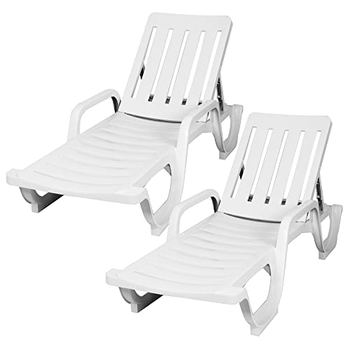 Conjunto de 2 Espreguiçadeiras Malibu Crevicosta CREVICOSTA - Móveis de exterior - 4 posições, polipropileno, pvc, rodas