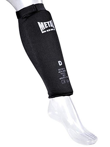 Proteção de Pernas para Futebol METAL BOXE MB152NM METAL BOXE - Protetores de canela de mma - espuma EVA, algodão elástico, fecho de correia, tamanhos variados