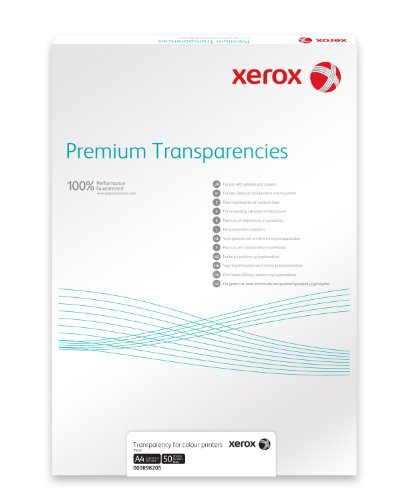 Xerox - 100 microns - A4 (210 x 297 mm) 50 feuille(s) transparents Xerox - Papel de impressora e copiadora - 100 microns, a4, 50 folhetos, transparentes