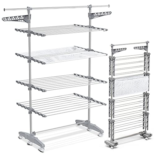 Estendal VOUNOT com Rodas (Branco - Aço - 140x70x160 cm) VOUNOT - Secadores e cabides - rodas, aço, 140x70x160 cm