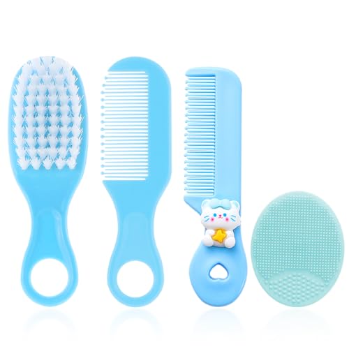 Conjunto 4 Escovas de Cabelo para Bebês MEMOFYND - Banho e corpo - conjunto, escovas cabelo bebés