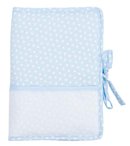 Capa de Documentos Sanitários para Recém-Nascidos Céu Ago.Fil - Amamentação e alimentação - cartão sanitário, 17 x 25 cm, duas solas, fita Aida