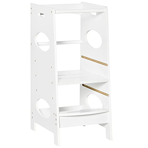 Torre de aprendizado HOMCOM | Branco (Cozinha e Casa de Banho) HOMCOM - Mesas de troca - branco, cozinha, casa de banho