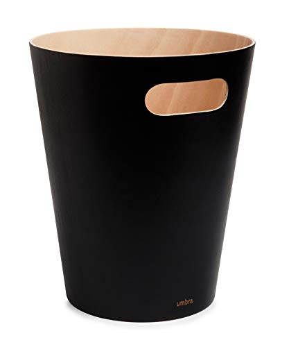 Caixote do Lixo UMBRA Woodrow (Preto - 8.4 x 24.6 x 35.1 cm) Umbra - Lixeiras e cestos de lixo - preto, 8.4x24.6x35.1 cm