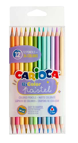 Lápis de Cor STABILO Pastel Bi-Color (12 Unidades) Carioca - Pasteis de cera - bi-color, 12 unidades, ponta resistente, cores vivas