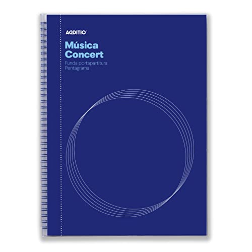 Caderno ADDITIO Concert (Azul - A4 - Quadriculado) Additio - Papel de impressora e copiadora - 16 folhas, 12 pentagramas, quadriculado, bolsas transparentes