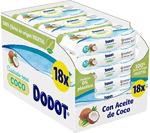 Toalhitas DODOT Cuidado Total Coco 18X42 Un (Caixa XXL) DODOT - Muda fraldas - coco, caixa xxl, 18x42 cm