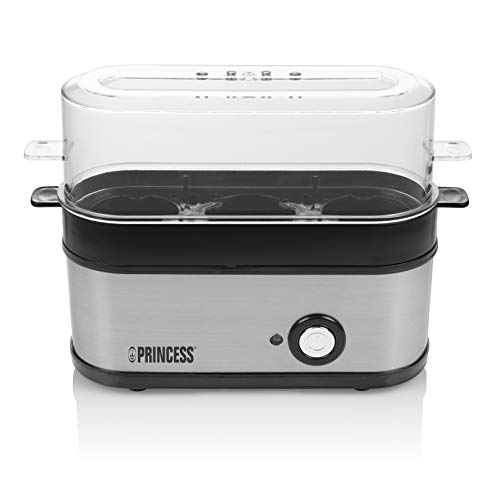 Princess 262043 Cozer de Ovos 3 ovo(s) 200 W Preto, Inox, Transparente Princess - Cozedores de ovos - 3 ovos, 200 W, removível, preto