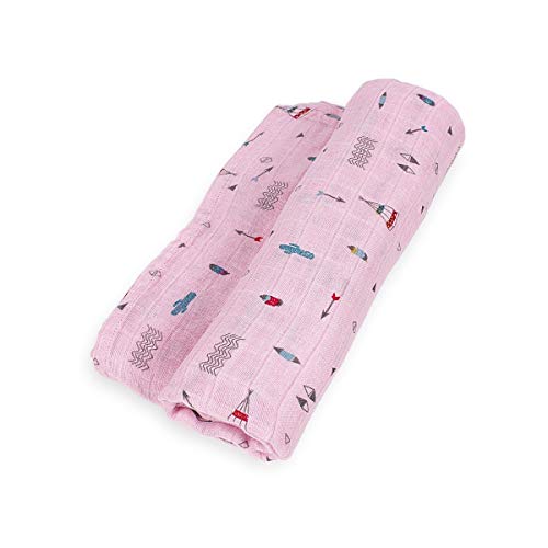 Manta de Bebé INTERBABY Tipi Oso (Rosa - Algodão - 100 x 100 cm) Interbaby - Fraldas de pano e mantas de bebê - manta bebé, interbaby, tipi oso, rosa, algodão, 100x100 cm
