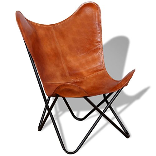 Poltrona VINSETTO Borboleta (Castanho - PU - 74x66cm) vidaXL - Cadeiras - castanho, PU, 74x66cm