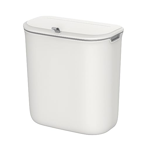 Caixote do Lixo SONGMICS com Tampão Branco (9L) SONGMICS - Lixeiras e cestos de lixo - 9 litros, plástico, branco, 2 kg