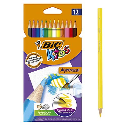 Lápis de Cor Bic Kids Aquacolors (12 Unidades) BIC - Lápis - lápis de cor, bic kids aquacolors, divertimento, cores, resistente