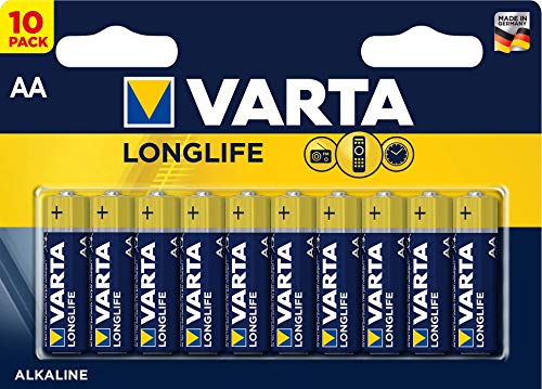 Pilhas Não Recarregáveis VARTA Longlife (10 unidades) Varta - Baterias de uso geral - longa duração, alcalinas, aa, doméstico
