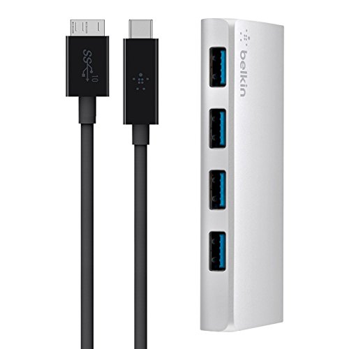 Hub BELKIN F4U088VF (USB 3.0 - 5000 Mbit/s) Belkin - Concentradores usb e firewire - usb 3.0, 4 portas, type-a + type-c, 5000 mbit/s