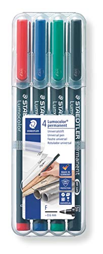 Marcador STAEDTLER Lumocolor 318 WP4 (Multicor - Ponta de 0,6 mm) Staedtler - Marcadores e marcadores de texto - multicor, 0,6 mm, resistente à pressão, recarregável