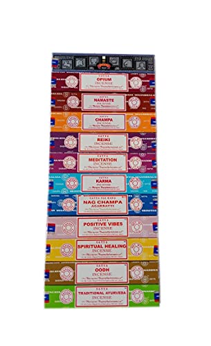Kit de Incensos SATYA Jogo (12 x 15 g) Satya - Incenso - kit, incensos, satya jogo, 12 x 15g