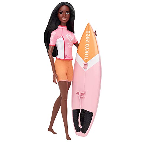BARBIE Surfista Olímpicos (Idade Mínima: 3) Barbie - Bonecas - surfista, olímpica, 3 anos, prancha de surf