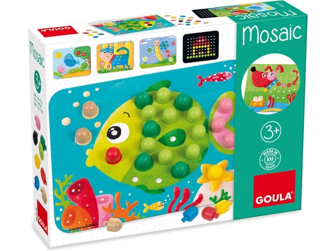 Brinquedo Educativo DISET Mosaic Wood (Idade Mínima Recomendada: 3 anos) Goula - Jogos - educativo, mosaic, madeira, 3 anos