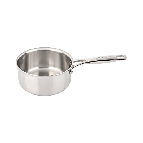 Panela Anti-aderente Arcos Forza 713400 | Aço inoxidável Arcos - Panelas de molho - aço inoxidável, 1 l, antiaderente, preto prateado