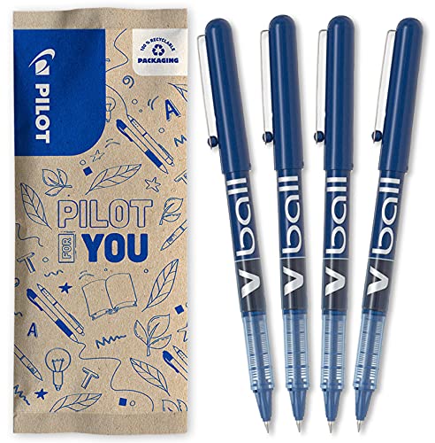 Esferográfica Rollerball PILOT V Ball Azul (5 Unidades) Pilot - Canetas - tinta líquida, ultrabrillante, ponta cónica, nível de tinta visível