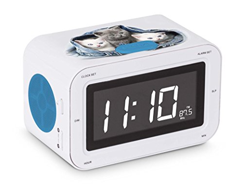 Rádio SPC INTERACTIVE RR30 KITTIES (Azul - Digital - Alarme Duplo) Bigben Interactive - Radios - rádio digital, visor lcd, despertador duplo, alarme snooze