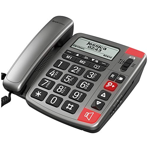 Telefone fixo AMPLICOMMS PowerTel 196 Preto, Prateado Amplicomms - Telefones com fios - telefone fixo, preto, prateado