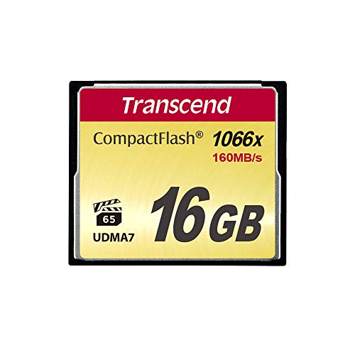 Cartão de memória TRANSCEND CompactFlash Card 1000x 16GB Transcend - Cartões de memória flash - 16 gb, CompactFlash, 1000x, 120 MB/s