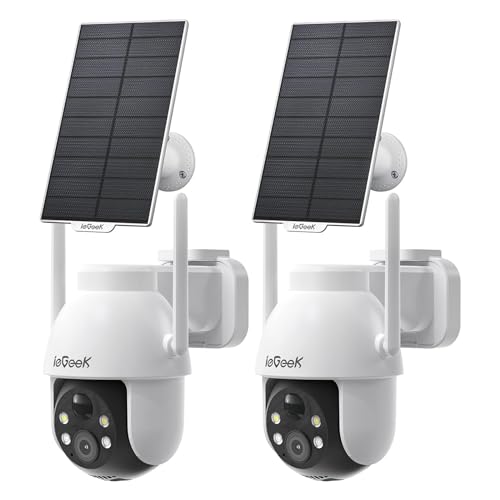 Câmara de Vigilância Iegeek 2 Peças Câmara de Vigilância Sem Fio Solar Wi-Fi 2K ieGeek - Câmeras de vigilância - sem fios, wi-fi, solar, 2k, pir