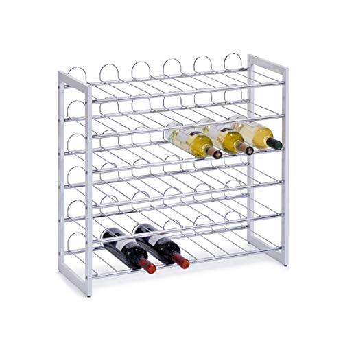 Cave de Vinho ZELLER PRESENT 27360 (Prateado) Zeller - Suportes para vinhos - 20 ml, prateado, metal, 50x15x30 cm