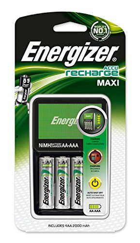 Carregador Pilhas ENERGIZER Maxi Charger Energizer - Baterias - carregador, bateria aa, recarregável, luz indicadora