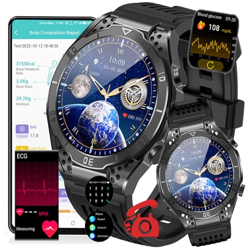 Smartwatch Fohatu Glucosean com ECG e Monitor de Glicemia Preto Fohatu - Óculos inteligentes - ecg, monitor glicemia, preto