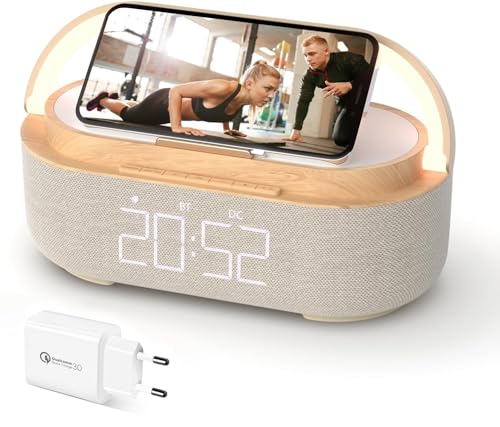 Rádio Despertador COLSUR com Carregamento Sem Fios COLSUR - Radios - rádio despertador, carga sem fios, ecrã LED, luz nocturna, bluetooth