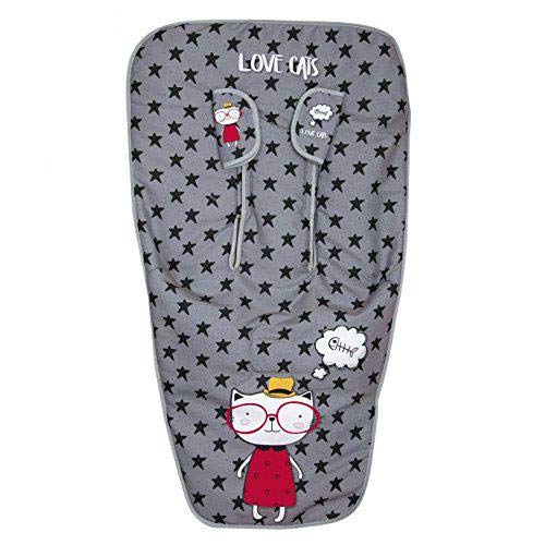 Cadeira de Banho para Bebé BABYLINE Love Cats Babyline - Forros e sacos de transporte para bebês - azul, fácil de limpar, suporte para toalhas
