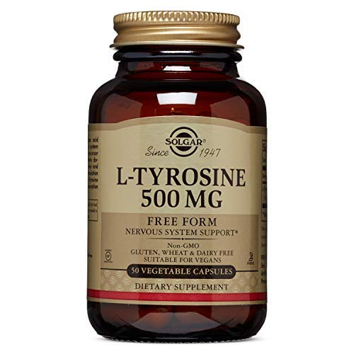 Suplemento Alimentar SOLGAR L-Tirosina (50 cápsulas) Solgar - Vitaminas e suplementos - l-tyrosina, 50 cápsulas, natural, sem aditivos