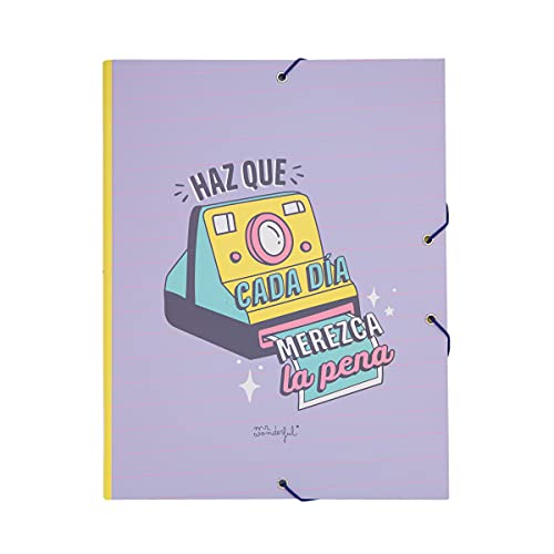 Pasta Organizadora WOWO WORLD OF ARTS (Multicor) Mr. Wonderful - Pastas Organizadoras - multicor, cartão, anti-reflexo, frase motivadora