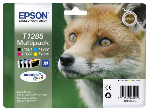 Tinteiro EPSON T1285 - C13T12854010 Preto, Ciano, Amarelo, Magenta Epson - Cartuchos de toner e jato de tinta - preto, ciano, amarelo, magenta