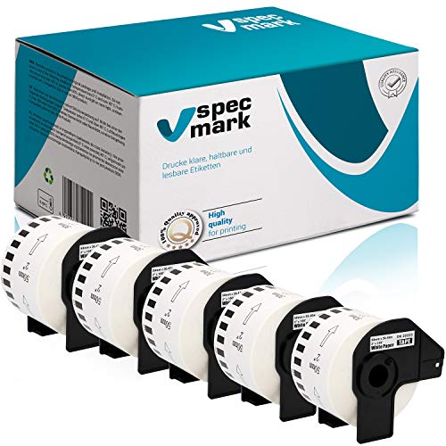 Etiquetadora SpecMark 5 rolls continuous labels specmark - Papel de impressora e copiadora - 5 rolos, etiquetas térmicas, adesivos resistentes, compatível brother