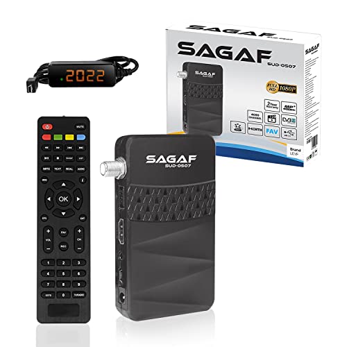 Receptor de satélite LEYFA SAGAF Sud 0507 LEYF - Receptores de satélite - 2 portas hdmi, 1 porta SCART, busca automática de canal, satélite de banda larga