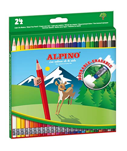 Lápis de Cor ALPINO Borrável (Multicor - 24 Unidades) Alpino - Lápis - borrável, multicor, 24 unidades, minha resistente